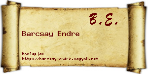 Barcsay Endre névjegykártya